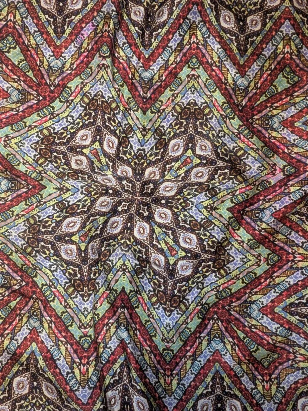 Victoria's Secret 100% Silk Geometric Kaleidoscope Scarf